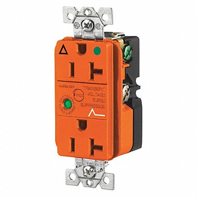 GRAINGER SP83IGOA Receptacle Orange 20A 3 Wires 2 Poles