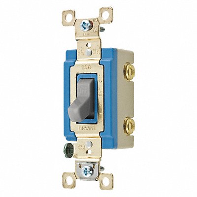 GRAINGER 4802GRY Wall Switch 15A Grey 2-Pole Type Toggle