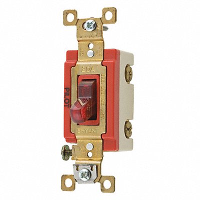 BRYANT 4901PLR120 Pilot Light Wall Switch Red 1-Pole Type