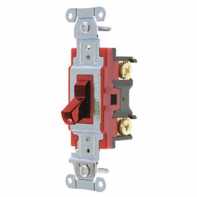 GRAINGER 4902BRED Wall Switch 20A Red 2-Pole Type Toggle