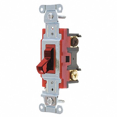 GRAINGER 4904BRED Wall Switch 20A Red 4-Way Type Toggle