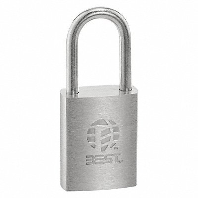 BEST 21B720L Padlock 7/8 in Rectangle Silver
