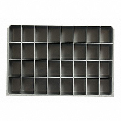 DURHAM MFG 1249532IND DrwInsrt Gry 32 Compartment PlyPrp Fit12 Box
