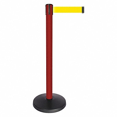 QUEUEWAY QPLUS21Y5 Barrier Post w/Belt Red Post Yellow Belt
