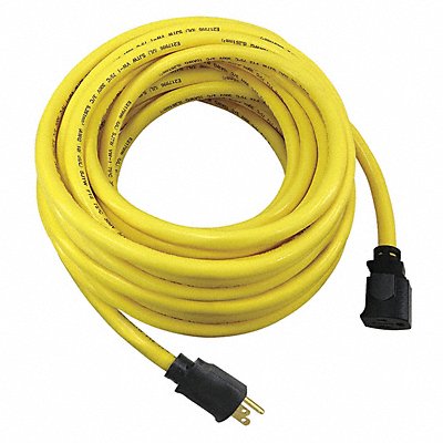 POWER FIRST 52NY16 Lock Ext Cord 50ft 10Ga 15A SJTW Yel