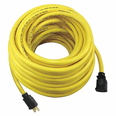 POWER FIRST 52NY21 Lock Ext Cord 100ft 10Ga 15A SJTW Yel