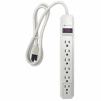 POWER FIRST 52NY52 Surge Protector Outlet Strip 4 ft White