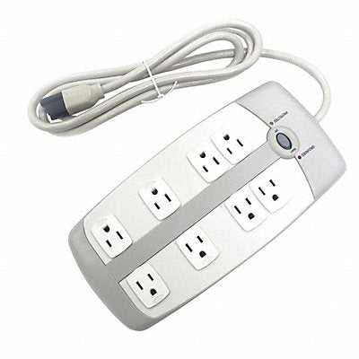POWER FIRST 52NY57 Surge Protector Outlet Strip 6 ft White