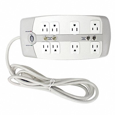 POWER FIRST 52NY63 Surge Protector Outlet Strip White