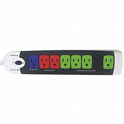 POWER FIRST 52NY66 Surge Protector Outlet Strip 4 ft White