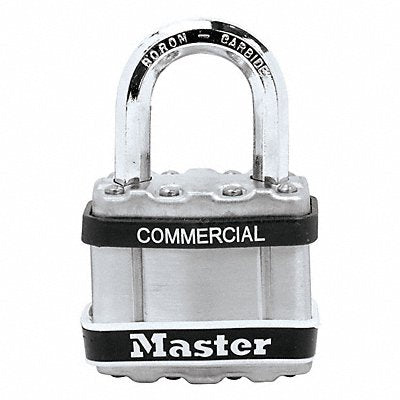 MASTER LOCK M1STS Keyed Padlock 13/16 in Rectangle Silver