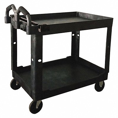 GRAINGER 52TV60 Utility Cart 500 lb Lipped Black PP