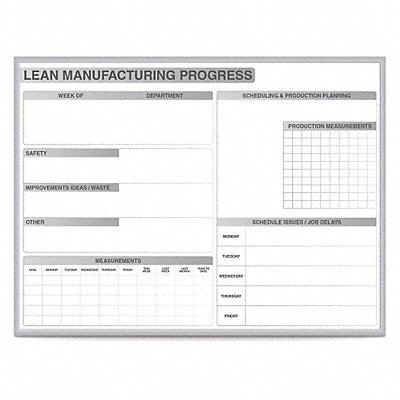 GHENT GRPM302M46 Dry Erase Board Magnetic Steel 72-1/2 W