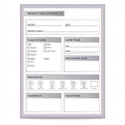 GHENT GRPM311P18 Patient Room DryErase Brd Steel 18-1/2 W