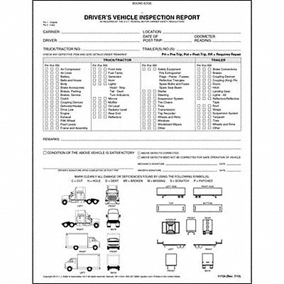 JJ KELLER 11724 Detailed Vehicle Inspection Report