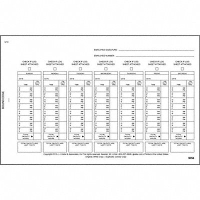 JJ KELLER 9056 Drivers Daily Logbook With Carbon