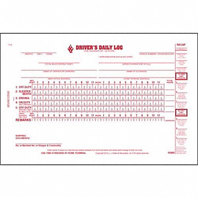 JJ KELLER 15060 Oil Field Drivers Logbook With Carbon