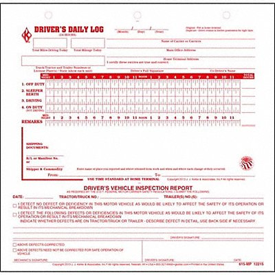 JJ KELLER 12215 Midsize Drivers Logbook Carbonless PK31