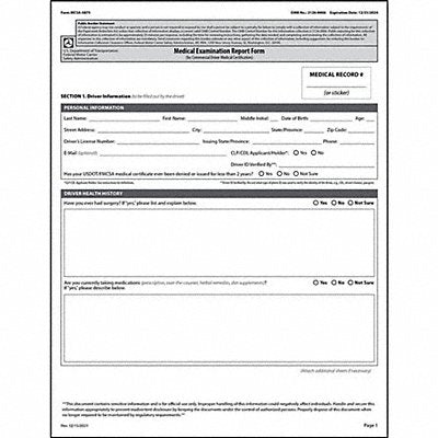 JJ KELLER 47375 Medical Examination Report English