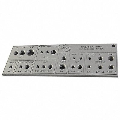 GRAINGER GFTI Grease Fitting Thread Tester