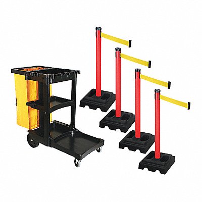 RETRACTA-BELT PSBK302PRDYW Barrier Systems Post Red 10 ft Belt