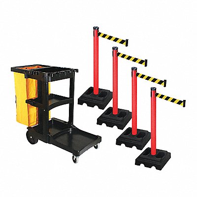 RETRACTA-BELT PSBK302PRDBYD Barrier Systems Post Red 10 ft Belt