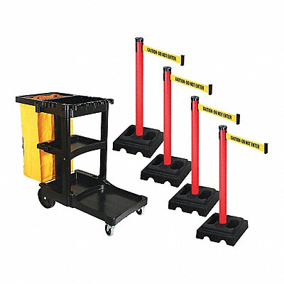 RETRACTA-BELT PSBK302PRDCAU Barrier Systems Post Red 10 ft Belt