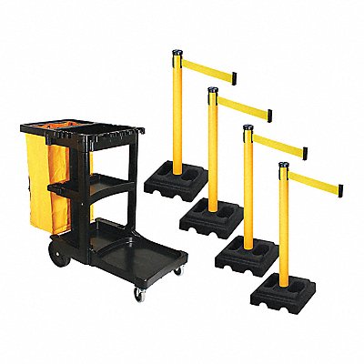 RETRACTA-BELT PSBK302PYWYW Barrier Systems Post Yellow 10 ft Belt