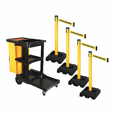 RETRACTA-BELT PSBK302PYWCAU Barrier Systems Post Yellow 10 ft Belt