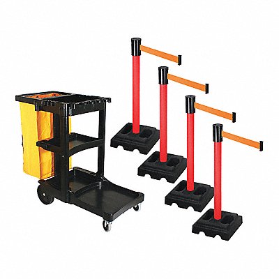 RETRACTA-BELT PSBK322PRDOR Barrier Systems Post Red 15 ft Belt