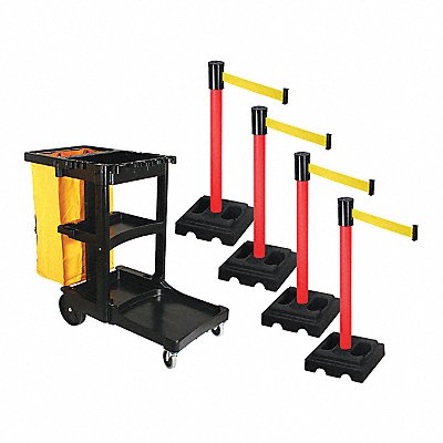 RETRACTA-BELT PSBK322PRDYW Barrier Systems Post Red 15 ft Belt