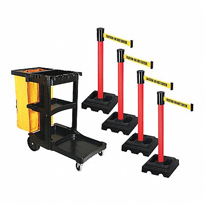 RETRACTA-BELT PSBK322PRDCAU Barrier Systems Post Red 15 ft Belt