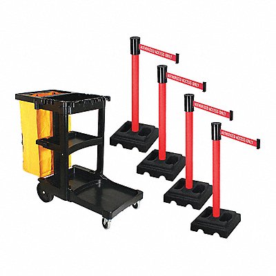 RETRACTA-BELT PSBK322PRDAAO Barrier Systems Post Red 15 ft Belt