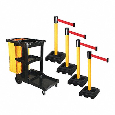 RETRACTA-BELT PSBK322PYWRD Barrier Systems Post Yellow 15 ft Belt