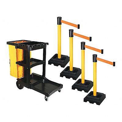 RETRACTA-BELT PSBK322PYWOR Barrier Systems Post Yellow 15 ft Belt