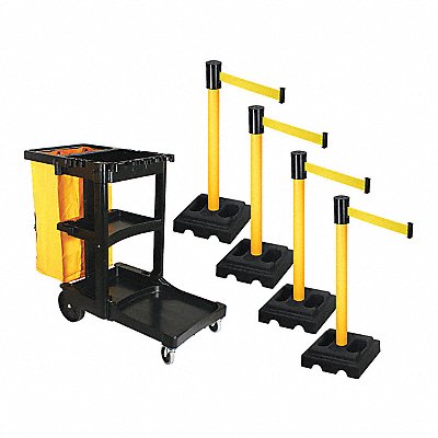RETRACTA-BELT PSBK322PYWYW Barrier Systems Post Yellow 15 ft Belt