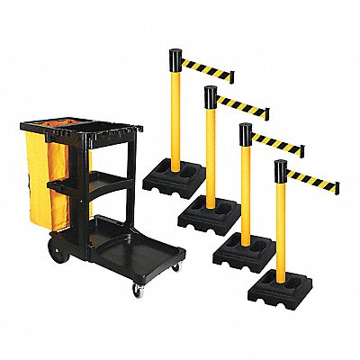 RETRACTA-BELT PSBK322PYWBYD Barrier Systems Post Yellow 15 ft Belt