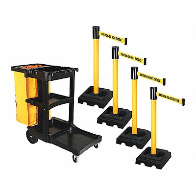 RETRACTA-BELT PSBK322PYWCAU Barrier Systems Post Yellow 15 ft Belt