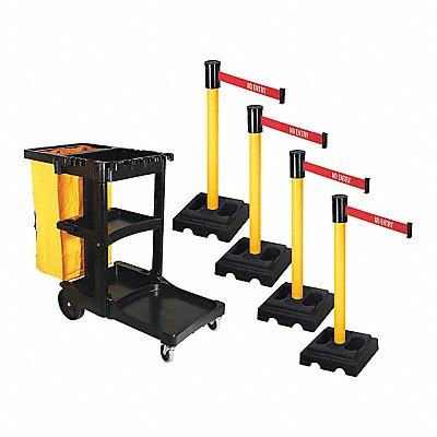 RETRACTA-BELT PSBK322PYWNE Barrier Systems Post Yellow 15 ft Belt