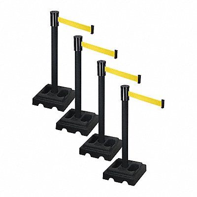 RETRACTA-BELT PSBA322PSBYW Barrier Systems Post Black 15 ft Belt