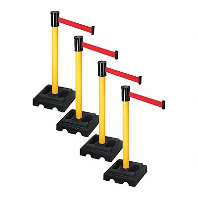 RETRACTA-BELT PSBA322PYWRD Barrier Systems Post Yellow 15 ft Belt