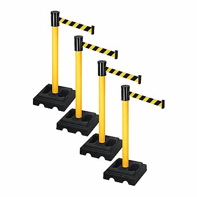 RETRACTA-BELT PSBA322PYWBYD Barrier Systems Post Yellow 15 ft Belt