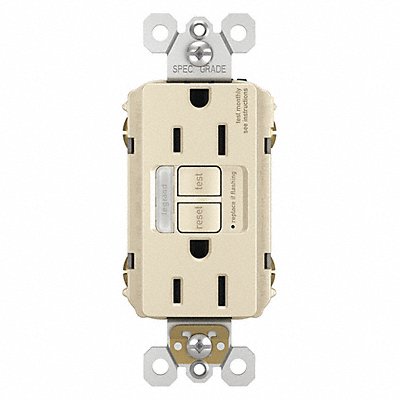 LEGRAND 1597NTLTRLACCD4 Nightlight GFCI Combo Dplx Switch 125VAC