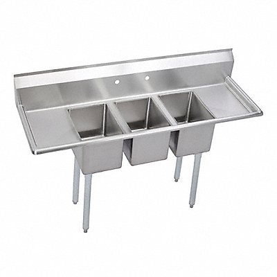 ELKAY 3C12X16212X Sink 3-12 B 12 L-R Drain 64x21.75x45.75