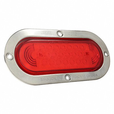 GROTE 53972 Stop/Turn/Tail Light Oval Red 7-27/32 L