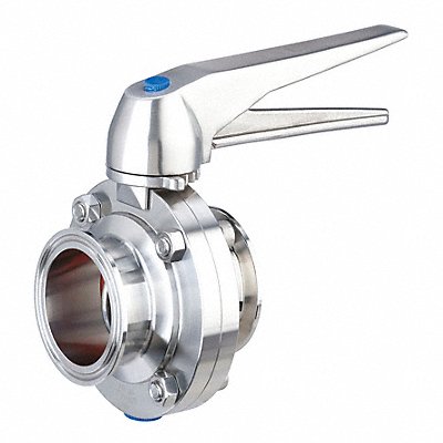 GRAINGER 51C15MSSTH Butterfly Valve 1-1/2 Tube Size Clamp