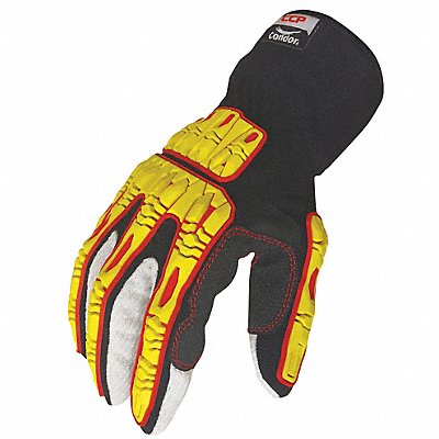 CONDOR 53GM96 Impact Gloves Size 3XL Black/Yellow PR