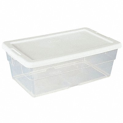 STERILITE 16428012 Storage Tote Clear/White Polypropylene