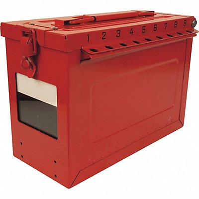 MASTER LOCK S602 Group Lockout Box Red 9-1/16 H