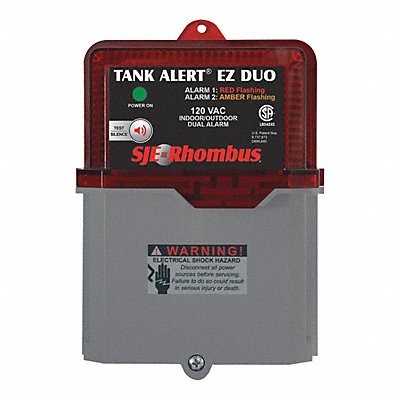 SJE-RHOMBUS 1052374 Dual Level Alarm Audio Visual 120V AC
